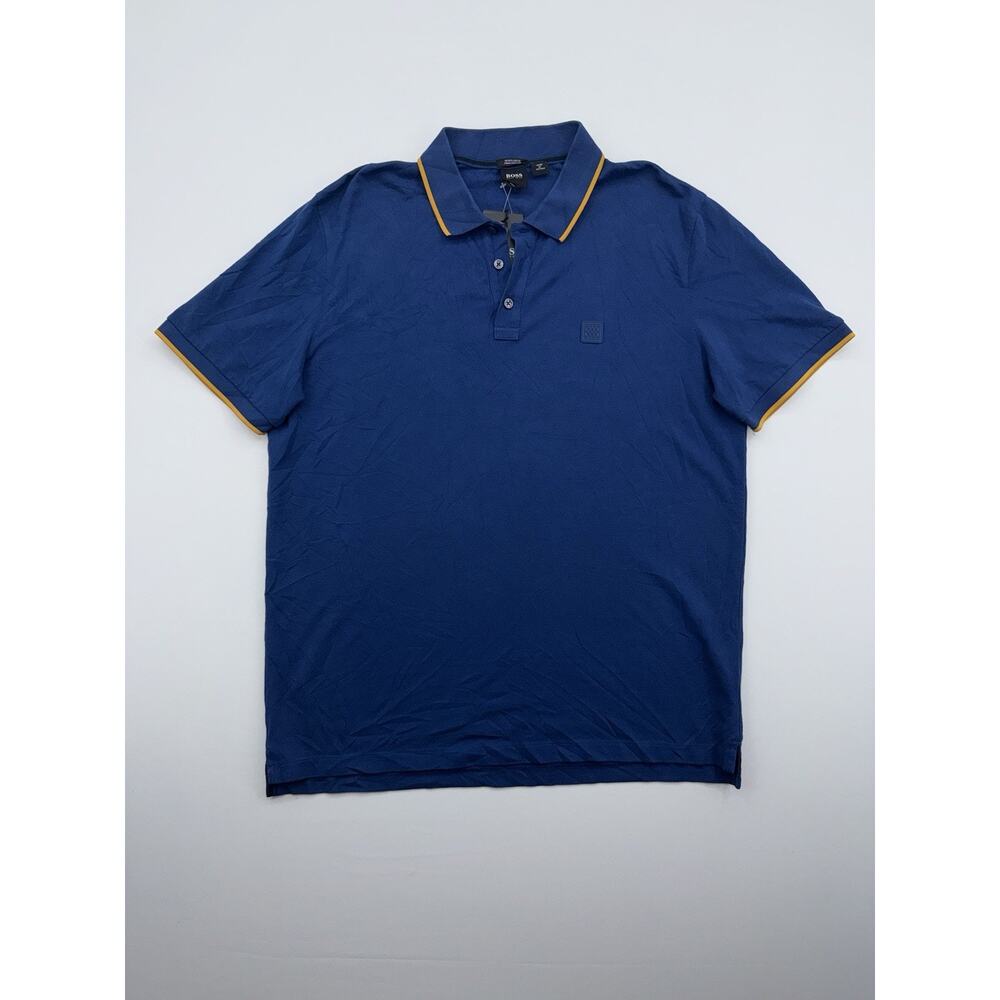Hugo Boss Parlay Men’s Cotton Jersey Polo Shirt Blue